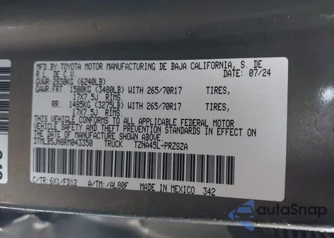 2024 Toyota Tacoma Trd Off Road из США, поврежденный, VIN 3TMLB5JN8RM043350